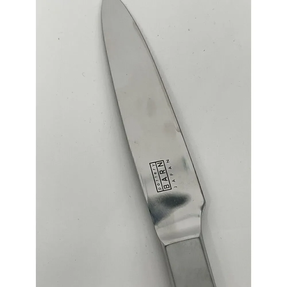 Pottery Barn Japan Stainless Flatware LETTUCE Dinner French Solid Knife 9.25”